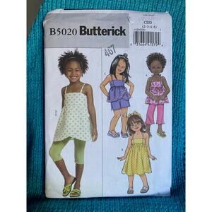 Butterick Sewing pattern 5020 girls jumper dress top pants shorts